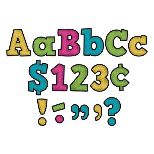 Teacher Created Resources® Chalkboard Brights Bold Block 4" Letters Combo Pack, 230 Pieces Per Pack, 3 Packs of 690